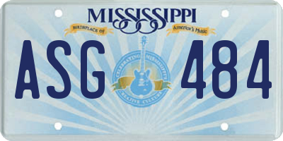 MS license plate ASG484