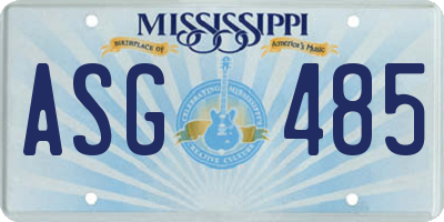 MS license plate ASG485