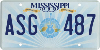 MS license plate ASG487