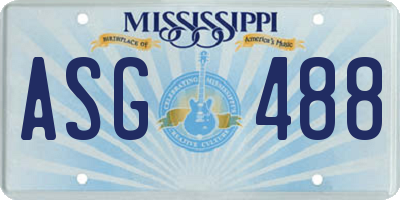 MS license plate ASG488