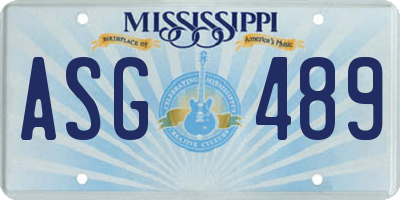 MS license plate ASG489