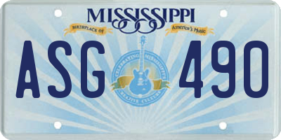 MS license plate ASG490