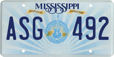 MS license plate ASG492