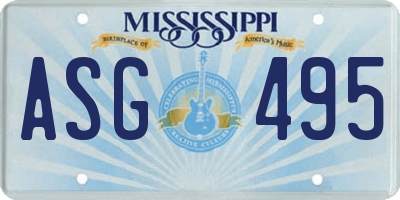 MS license plate ASG495