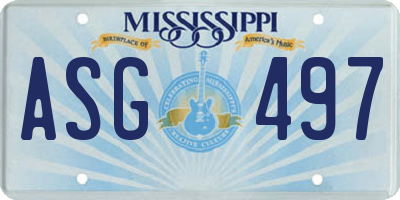 MS license plate ASG497