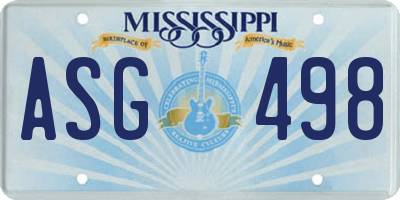 MS license plate ASG498