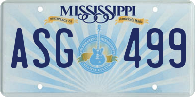 MS license plate ASG499