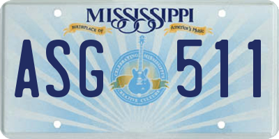 MS license plate ASG511