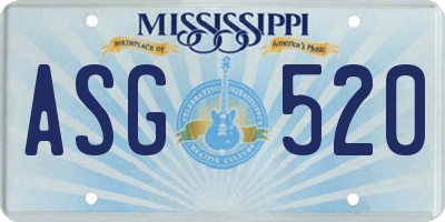 MS license plate ASG520