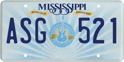 MS license plate ASG521