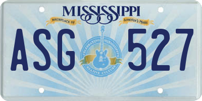 MS license plate ASG527