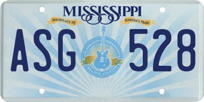 MS license plate ASG528