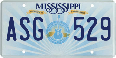 MS license plate ASG529