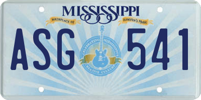 MS license plate ASG541