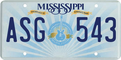 MS license plate ASG543
