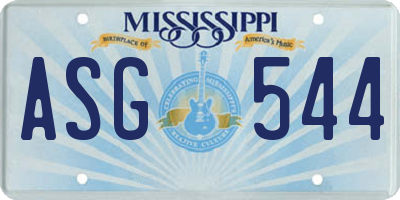 MS license plate ASG544
