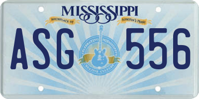 MS license plate ASG556