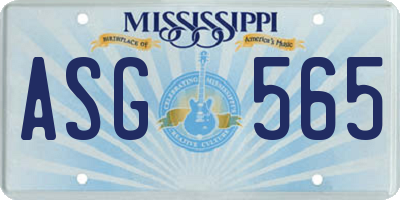 MS license plate ASG565