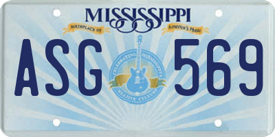 MS license plate ASG569