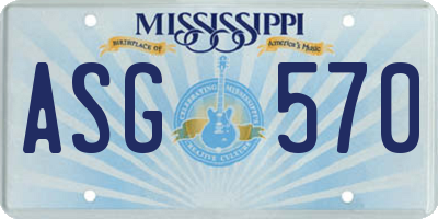 MS license plate ASG570