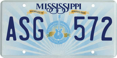 MS license plate ASG572