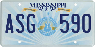 MS license plate ASG590