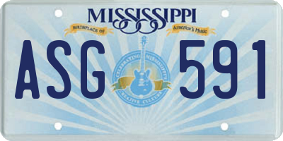 MS license plate ASG591