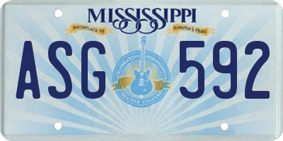 MS license plate ASG592