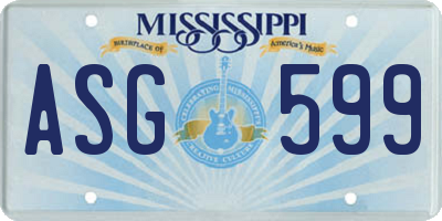MS license plate ASG599