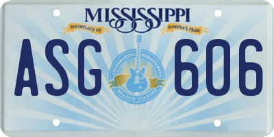 MS license plate ASG606