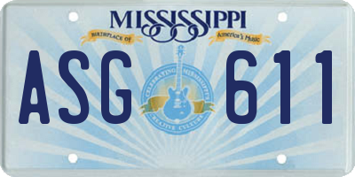 MS license plate ASG611