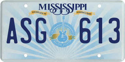MS license plate ASG613