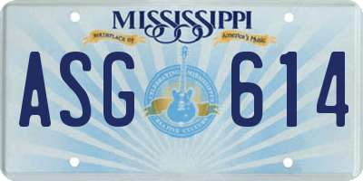 MS license plate ASG614