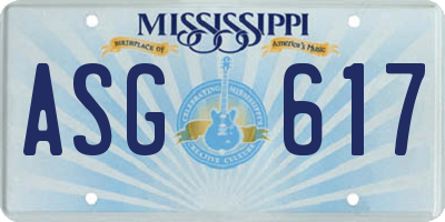MS license plate ASG617