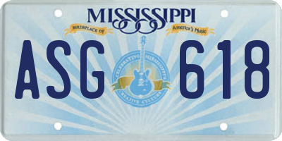 MS license plate ASG618
