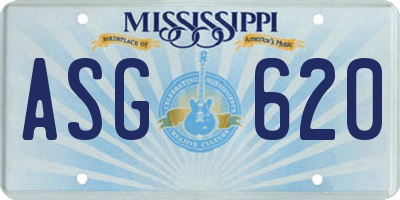 MS license plate ASG620