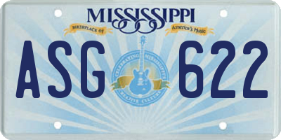 MS license plate ASG622