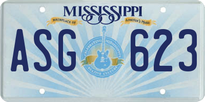 MS license plate ASG623