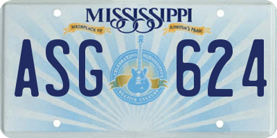 MS license plate ASG624