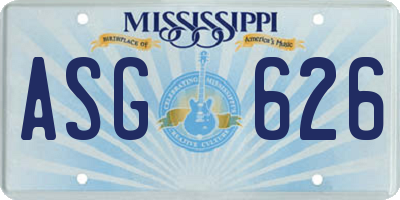 MS license plate ASG626