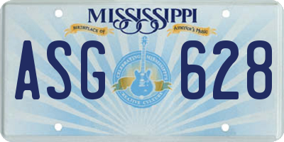 MS license plate ASG628