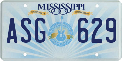 MS license plate ASG629