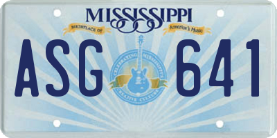 MS license plate ASG641