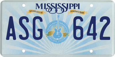 MS license plate ASG642