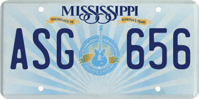 MS license plate ASG656