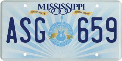 MS license plate ASG659