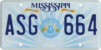 MS license plate ASG664