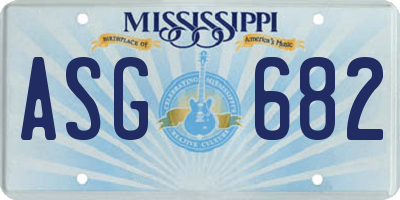 MS license plate ASG682