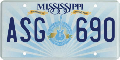 MS license plate ASG690