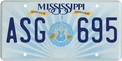 MS license plate ASG695